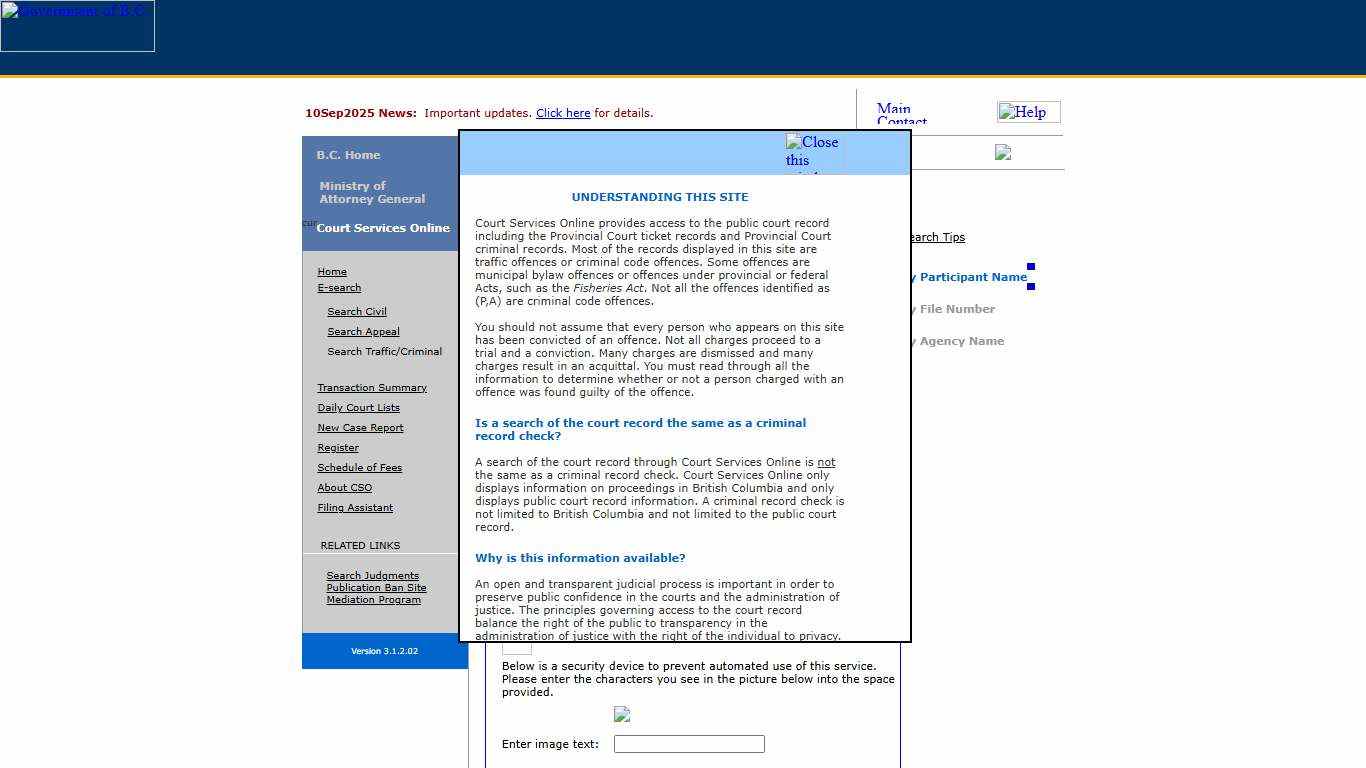 CSO - Search Traffic/Criminal By Participant Name